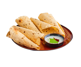 Papaddum med tilbehør